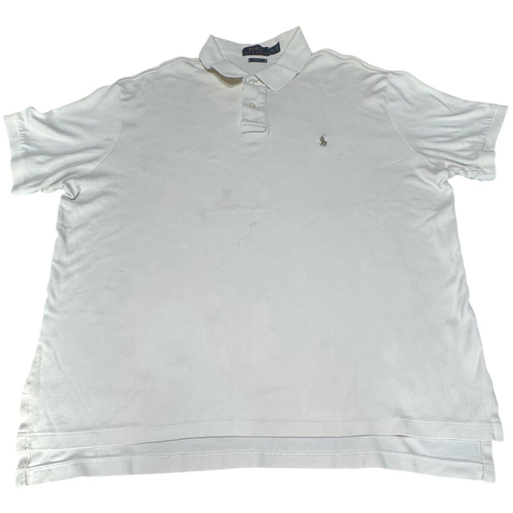 Polo Ralph Lauren Polo Shirt Mens XL Custom Fit Cotton White Old Money Preppy